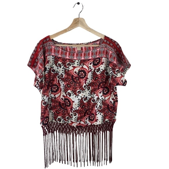 Michael Michael Kors Paisley Fringe Top - Picture 1 of 7